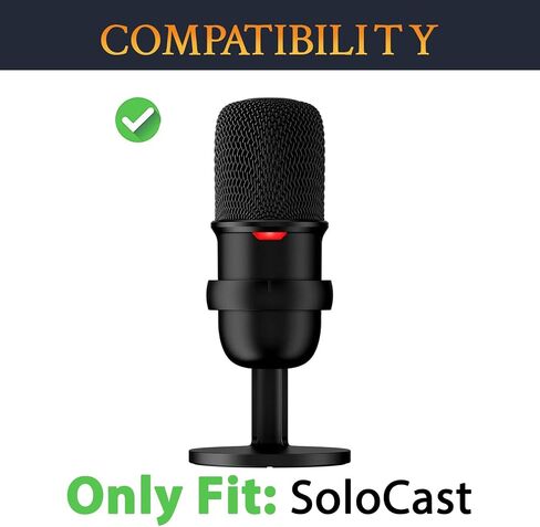 قطعتان من مرشح البوب ​​SOULWIT لـ HyperX SoloCast، غطاء حماية للميكروفون من إسفنج الزجاج الأمامي - أسود in Kuwait