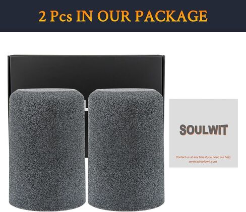 قطعتان من الزجاج الأمامي المتجمع من SOULWIT لميكروفون Fifine K688(K688T/K688CT) وغطاء ميكروفون وفلتر بوب مقاوم للرياح - رمادي in Kuwait