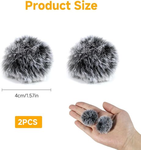 2PCS Wireless Microphone Deadcat Furry Cover for Hollyland M2, Microphone Windscreen,Blocks Wind Noise for Clear Audio,Ideal for Content Creators,Vloggers, Filmmakers & Musicians Recording Outdoors in Kuwait