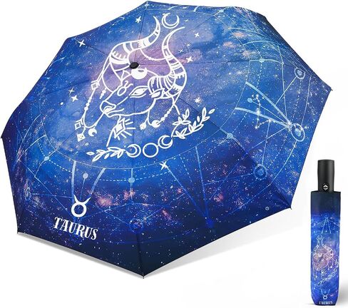 Automatic Compact Umbrella Constellations - Folding Windproof Rain Umbrellas Travel Lightweight Sturdy Unique Portable Umbrella for Women Girls in Saudi Arabia