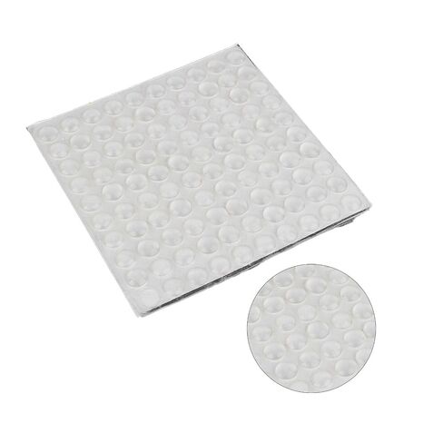 30% Sound Reduction, 100Pcs Self Adhesive Silicone Feet Semicircle Bumpers, Durable Transparent, 8x2.5mm, Soft Polyurethane Material, Absorb Impact Shock & Sound for Cabinet in Kuwait