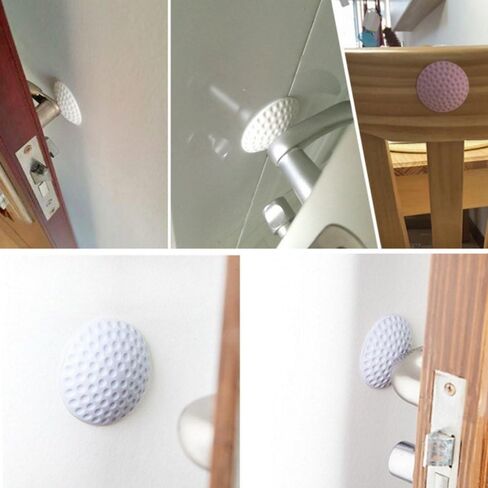 Rengue Self Adhesive Doorknob Wall Protector, Rubber Golf Ball Styling Corner Guard with Peel and Stick Design, for Door Handle Bumper to Prevent Wall Damage in Kuwait