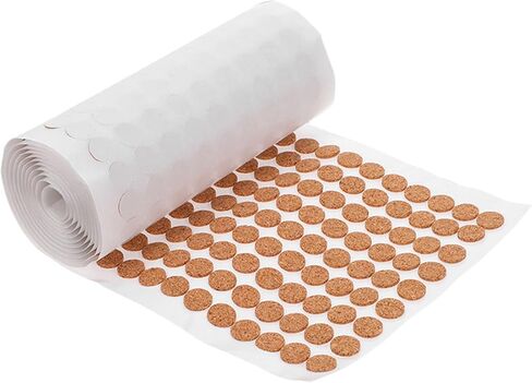2000pcs Self Adhesive Cork Circles - 0.39" Cabinet Door Sticker Dots - Flat Round Drawer Isolation Pad for Cushion Bumpers Cupboard Leg Protectors in Kuwait