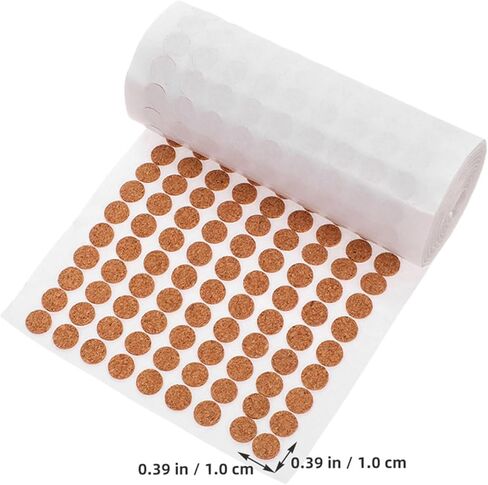 2000pcs Self Adhesive Cork Circles - 0.39" Cabinet Door Sticker Dots - Flat Round Drawer Isolation Pad for Cushion Bumpers Cupboard Leg Protectors in Kuwait