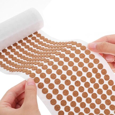 2000pcs Self Adhesive Cork Circles - 0.39" Cabinet Door Sticker Dots - Flat Round Drawer Isolation Pad for Cushion Bumpers Cupboard Leg Protectors in Kuwait
