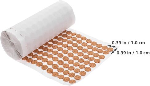 2000pcs Self Adhesive Cork Circles - 0.39" Cabinet Door Sticker Dots - Flat Round Drawer Isolation Pad for Cushion Bumpers Cupboard Leg Protectors in Kuwait