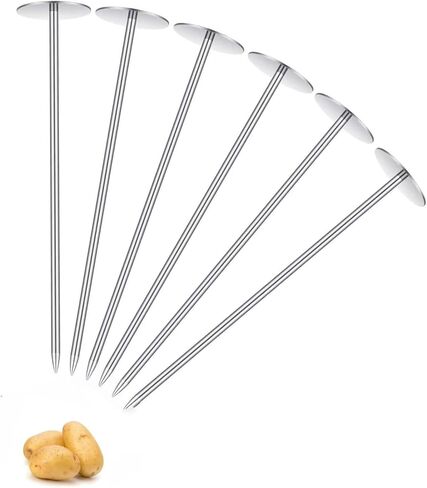 Stainless Steel Potato Baking Nails, Reusable Baked Potato Rods with Heating Core, Even-Cooking Grill Spikes for Oven BBQ Campfire, Kitchen Baking Tools & Accessories, Silver (12) in Kuwait