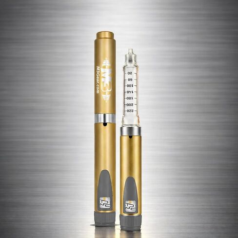 M3Gear - Metal Reusable Peptide Injection Pen - 6 Piece Kit - (Gold) in Saudi Arabia