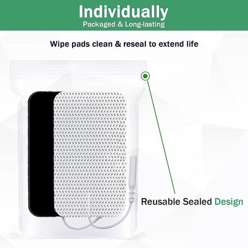 Tens Unit Electrode Pads 2x4" 24Pcs 3rd Gen Reusable Tens Unit Pads Upgraded Self-Stick Large Rectangular TENS Pads Replacement SM Electrodes Compatible with TENS 7000, AUVON, Etekcity, TENKER in Kuwait