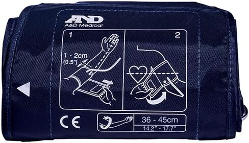 A&D Medical Blood Pressure Monitor Large Cuff Replacement (14.2–17.7"/36–45 cm), Latex-Free Blood Pressure Cuff, UA-281A ISO-Compliant Connector for A&D Medical UA-789AC, UA-787EJ BP Monitors in Kuwait