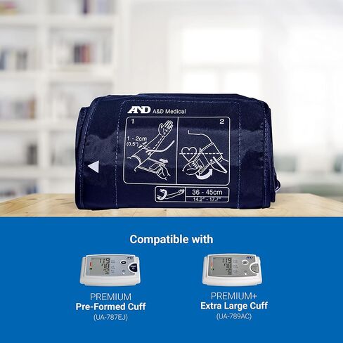 A&D Medical Blood Pressure Monitor Large Cuff Replacement (14.2–17.7"/36–45 cm), Latex-Free Blood Pressure Cuff, UA-281A ISO-Compliant Connector for A&D Medical UA-789AC, UA-787EJ BP Monitors in Kuwait