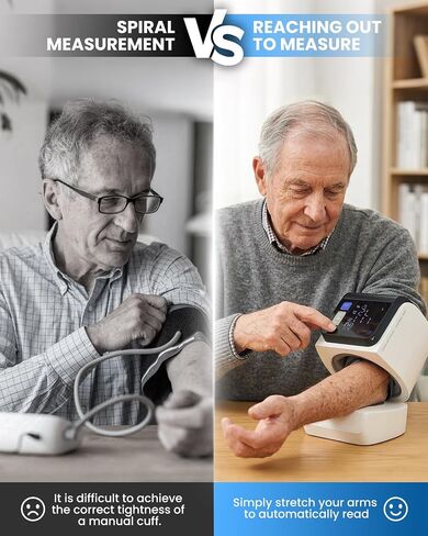 Saker Blood Pressure Monitor Upper Arm, Automatic BP Monitor for Home Use, No-Wrap Auto-Fit Design, Fits 8.5"–15.7", Large Display, 4 Users with 199 Readings Each, One-Touch (U90B) in Kuwait