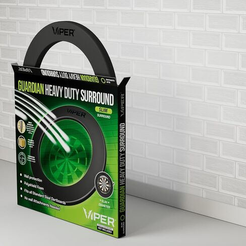 Viper من GLD Products Guardian Pro Slim Dart Board محيطي، واقي حائط لوح رمي السهام من إسفنج EVA لألواح ذات أطراف فولاذية بشعيرات السيزال مقاس 17.75 بوصة، أسود in Kuwait