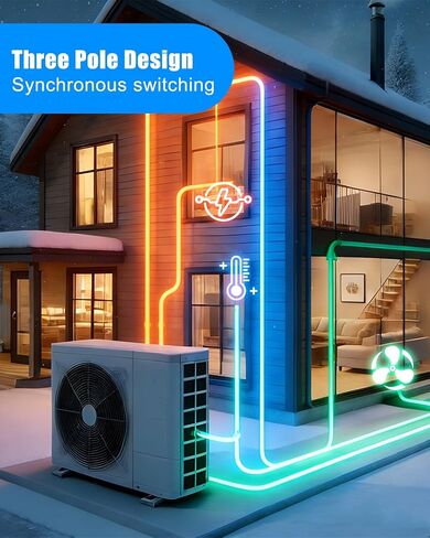 3 أقطاب 60 أمبير HVAC موصل 208/240 فولت ملف تيار متردد غرض محدد تتابع in Kuwait