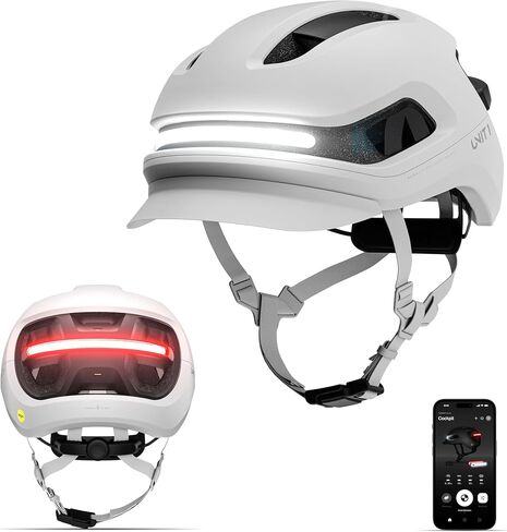 حزمة UNIT 1 Aura Smart Bike Helmet (كبيرة) مع جهاز تحكم عن بعد للمقود اللاسلكي | دراجة إلكترونية معتمدة من MIPS + NTA-8776 | إشارات الانعطاف المتكاملة وضوء الفرامل | كشف الأعطال | USB-C قابلة للشحن in Kuwait