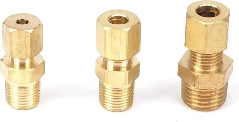 1 قطعة 1/8 "1/4" 3/8 "1/2" NPT ذكر - أنبوب مناسب O.D 1/8 "3/16" 1/4 "3/8" محول أنابيب ضغط نحاسي (أسود) in Kuwait