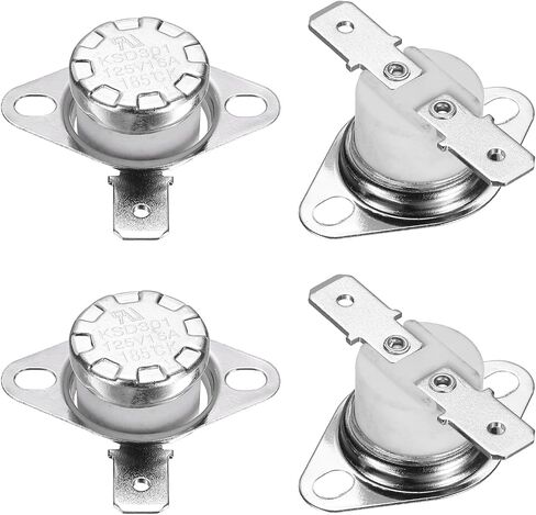 MECCANIXITY 2 Pack KSD301 ترموستات 70 درجة مئوية/158 درجة فهرنهايت 16A مفتوح عادة لا ضبط مفتاح درجة حرارة القرص المفاجئ، مفتاح القطع الحراري للميكروويف والفرن وصانع القهوة ومواد السيراميك in Kuwait