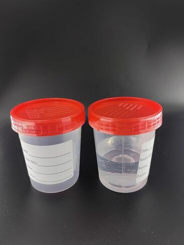 20Pcs 4oz/120ml Disposable Specimen Cups,Each Disposable Specimen Cup has a Tight-Fitting Screw Cap,Used to Collect Liquid, Solid or Powder specimens. in Kuwait