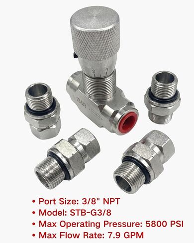 صمام التحكم في التدفق الهيدروليكي STB-G3/8 للحفارة الصغيرة، وصلة منفذ L08 M14 مقاس 3/8 بوصة، ومقيد ثنائي الاتجاه بقدرة 40 ميجا باسكال، ومجموعة مكونة من 14 قطعة مع أغطية غبار وشريط إغلاق in Kuwait