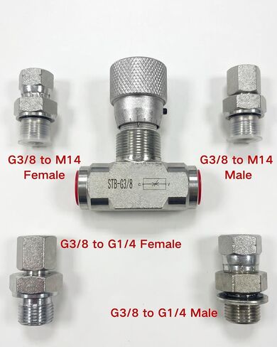 صمام التحكم في التدفق الهيدروليكي STB-G3/8 للحفارة الصغيرة، وصلة منفذ L08 M14 مقاس 3/8 بوصة، ومقيد ثنائي الاتجاه بقدرة 40 ميجا باسكال، ومجموعة مكونة من 14 قطعة مع أغطية غبار وشريط إغلاق in Kuwait