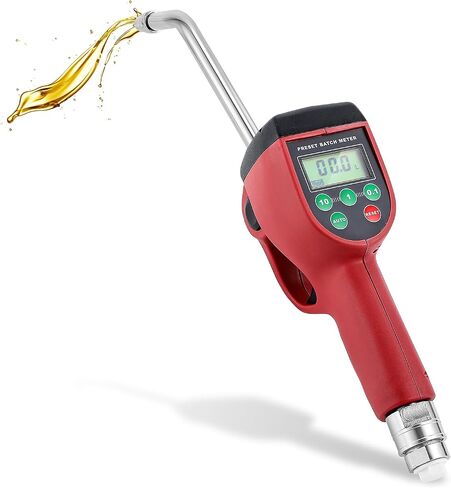 فوهة عداد صمام التحكم الرقمي في الزيت من Poafamx، 10GPM/35LPM مسدس زيت هوائي شديد التحمل، 7-725 رطل لكل بوصة مربعة 0.5-50 بار فوهة زيت تشحيم عالية الدقة 1/2 بوصة مدخل NPT مع مقياس التدفق in Kuwait