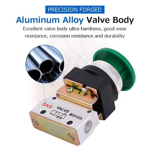 2 Position 3 Way Pneumatic Mechanical Valve Push Button Switch G1/8 MOV-03A for Mechanical Equipment, Textile Equipment, Medical Device, Food Processing, Etc. in Kuwait