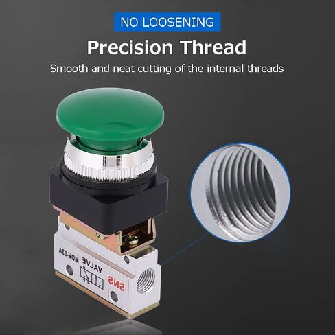 2 Position 3 Way Pneumatic Mechanical Valve Push Button Switch G1/8 MOV-03A for Mechanical Equipment, Textile Equipment, Medical Device, Food Processing, Etc. in Kuwait