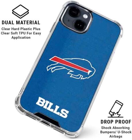 حافظة هاتف Skinit الشفافة متوافقة مع iPhone 14 - تصميم مرخص رسميًا من NFL Buffalo Bills in Kuwait