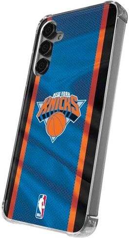 حافظة هاتف Skinit الشفافة متوافقة مع هاتف Galaxy S24 Plus - تصميم جيرسي مرخص رسميًا من NBA New York Knicks Away in Kuwait