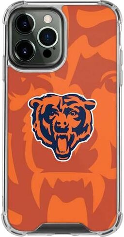 Skinit Clear Phone Case Compatible with iPhone 14 Pro Max - Officially Licensed NFL Chicago Bears Double Vision Design in Kuwait