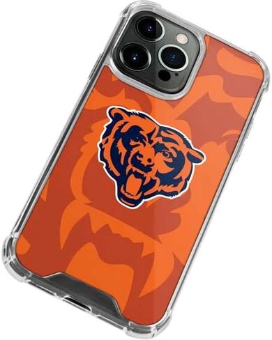 Skinit Clear Phone Case Compatible with iPhone 14 Pro Max - Officially Licensed NFL Chicago Bears Double Vision Design in Kuwait