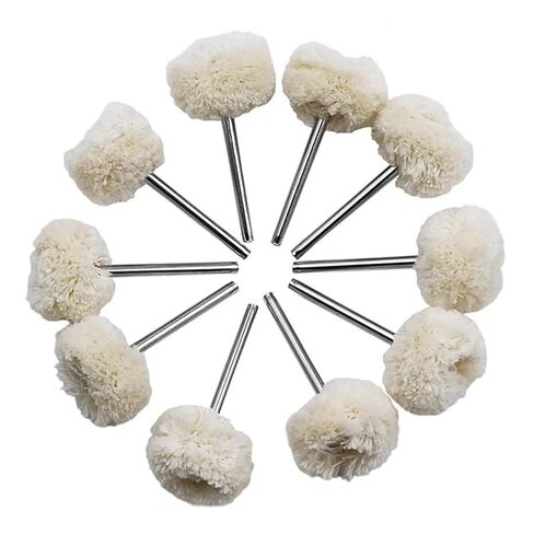 10PCS Wool Wheel Polishing Head with 3mm Shank for Buffing Polishing Jewelry Metals Rotary Tool Accessories in Kuwait