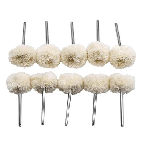 10PCS Wool Wheel Polishing Head with 3mm Shank for Buffing Polishing Jewelry Metals Rotary Tool Accessories in Kuwait