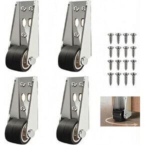 4 pcs Vertical Track Roller Wheel, Heavy Duty Sliding Door Bottom Guide, Load-Bearing Anti-Sag Sliding Door Bottom Rollers, Door & Drawer, Up to 110LBS(50KG) Load Capacity in Kuwait