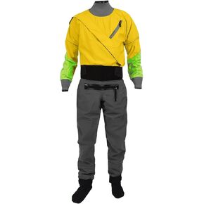 Waterproof Dry Suit For Men, 3 Layers Fabric, Surfing Rafting, Breathable Hoodie, 1 Piece for Dinghy, Sailing, Kayaking(Yellow,LK) in Kuwait