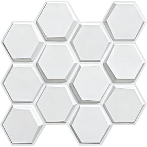 TroyStudio Hexagon Acoustic Sound Diffuser Panels, 19.7 X 19.7 X 0.9 inches 12 Pcs White PVC Plastic 3D Wall Panel, Recording Studio Acoustical Treatment Diffusion panel, Art Decorative Ceiling Tiles in Saudi Arabia