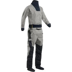 Men Drysuits Latex Cuff And Splash Collar Flatwater Paddling Waterproof Breathable Dry Suit for Dinghy, Sailing, Kayaking(Gray,LK) in Kuwait
