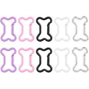 10 Pack Multicolor Carabiners Hook Clips, Dog Bone-Shaped Carabiner Clip Keychain Spring Snap Hook for Outdoor Hiking Traveling Pet Rope Connection in Saudi Arabia