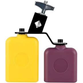 Jam Block Plastic Cow Bell Double Sambago Bell Latin Percussion Instrument | Jam Block Musical Percussion Instrument for Band Practice Festival Performance in Saudi Arabia