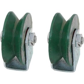 V-Groove Heavy-Duty Caster Wheels with Dual Bearings, Directional Cast Iron Pulleys for Industrial Machines & Sliding Doors - 2 Pack in Kuwait