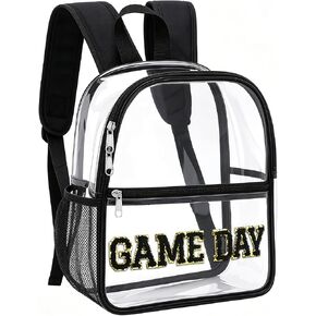 Game Day Stadium Approved Clear Backpack - 11"L x 5"W x 12"H Small Clear Bag for Women, with Water Bottle Holder/Front Pocket, Concert Bag for 2026 Soccer Baseball Fans, Festivals, Work, Travel in Kuwait