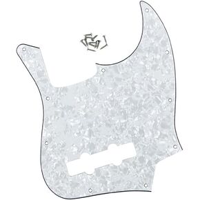 4 سلسلة J Bass Style Pickguard Bass Pick Guard للحاجز الأمريكي/المكسيكي الصنع القياسي لموسيقى الجاز 10 فتحات لوحة خدش، سلحفاة داكنة in Kuwait