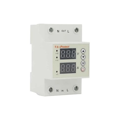 شاشة مزدوجة رقمية لحماية الجهد الزائد AC 1A-100A 230V حامي الجهد الحالي القابل للتعديل (100A 220V) in Kuwait