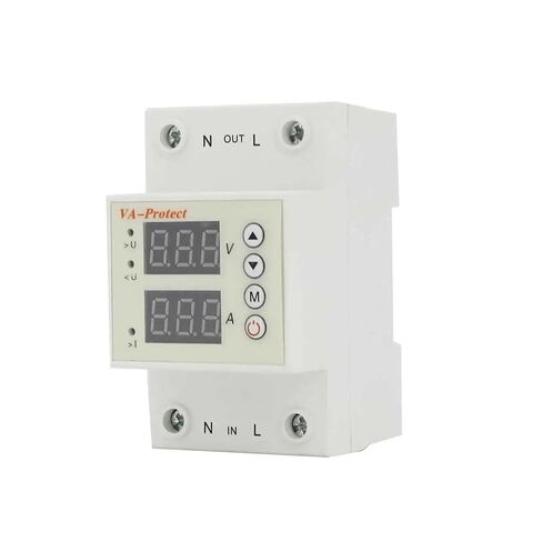 شاشة مزدوجة رقمية لحماية الجهد الزائد AC 1A-100A 230V حامي الجهد الحالي القابل للتعديل (100A 220V) in Kuwait
