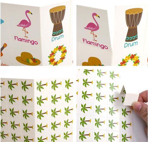 Fancy Land Summer Bingo Game for Kids 24 Players Hawaiian Tropical Summer Palm Leaves Luau Party Favors Supplies in Kuwait