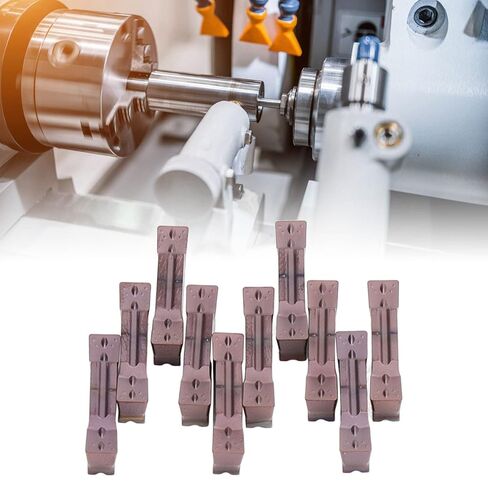 10Pcs Carbide Grooving Inserts for CNC Machines, PVD Coated, outstanding for Stainless Steel Cutting, High Hardness and Wear in Kuwait