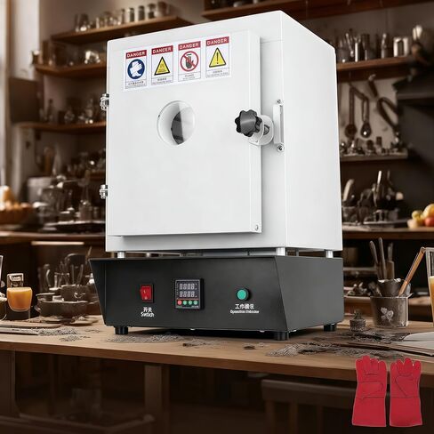 Electric Kiln Metal Melting Furnace,1150℃ Electric Closed Laboratory Muffle Furnace,Electric Burnout Oven Kiln for Jewelry Making, Metal Casting, Pottery Glazing & DIY Projects,1500W in Saudi Arabia