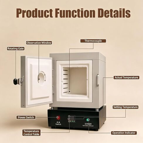 Electric Kiln Metal Melting Furnace,1150℃ Electric Closed Laboratory Muffle Furnace,Electric Burnout Oven Kiln for Jewelry Making, Metal Casting, Pottery Glazing & DIY Projects,1500W in Saudi Arabia