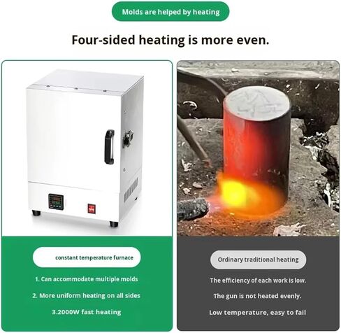 2000W Electric Burnout Oven Kiln, Laboratory Muffle Furnace, Tabletop Stove High Temperature Burnout Kiln 1150℃ Metal Melting Furnace, Digital Melting Furnace for Clay DIY, Ceramic Firing in Kuwait