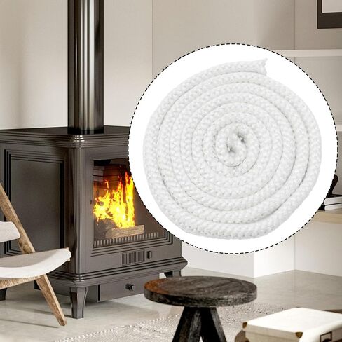 Fiberglass Rope Seal for Wood Stove or Fireplace Door, Round Chimney Gasket Cord 8/10/12/14/16 mm(2.5m*14mm) in Kuwait